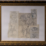 Adoration, étude à la mine de plomb : 73 x 87 cm.