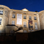 Chateau de Rochebonne la nuit.