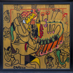 Carrousel, peinture pigmentaire : 215 x 215 cm.