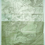 Ogygia, étude à la mine de plomb : 177 x 112 cm.